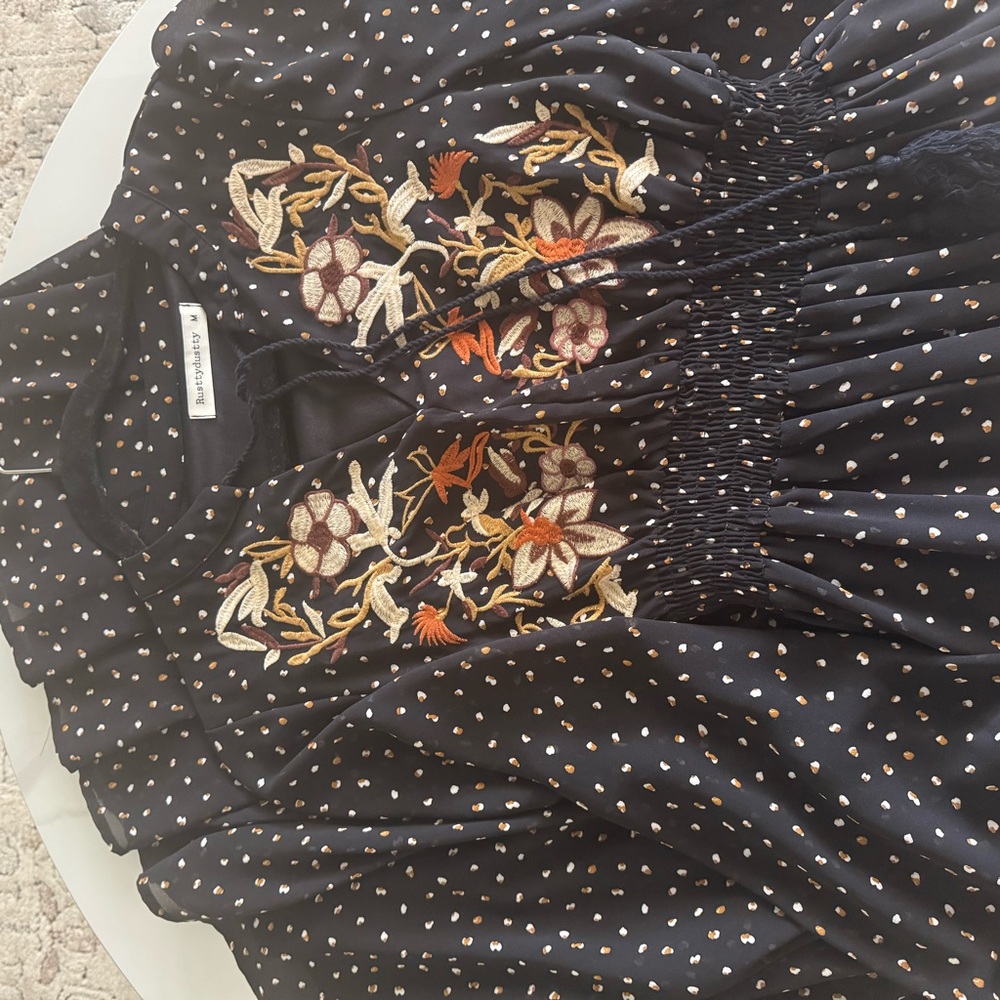 Floral Embroidered Long Sleeve Dress - Picture 5 of 12